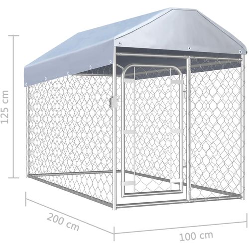 Vanjski kavez za pse s krovom 200 x 100 x 125 cm slika 5