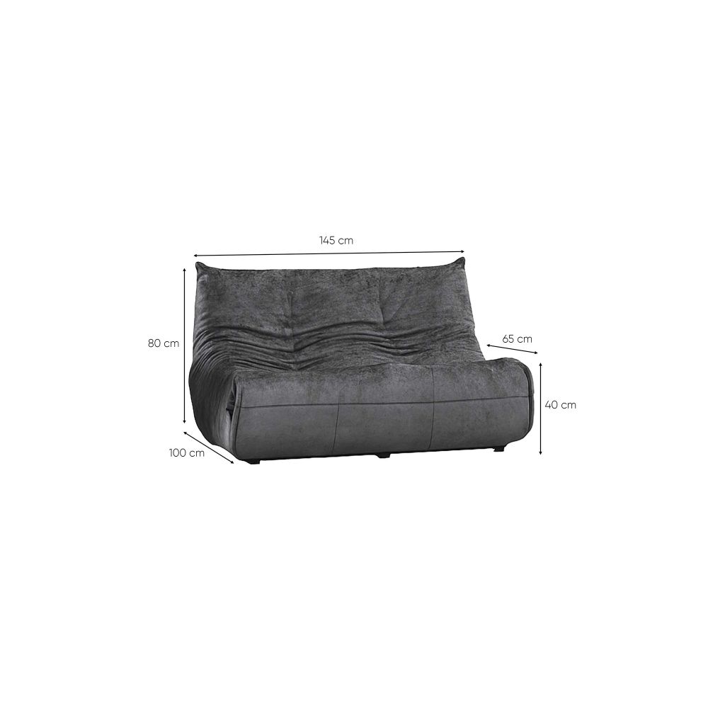 Dvosjed Sofa Bocek - Tamno Siva slika 7