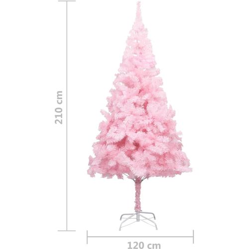 Umjetno božićno drvce sa stalkom ružičasto 210 cm PVC slika 14