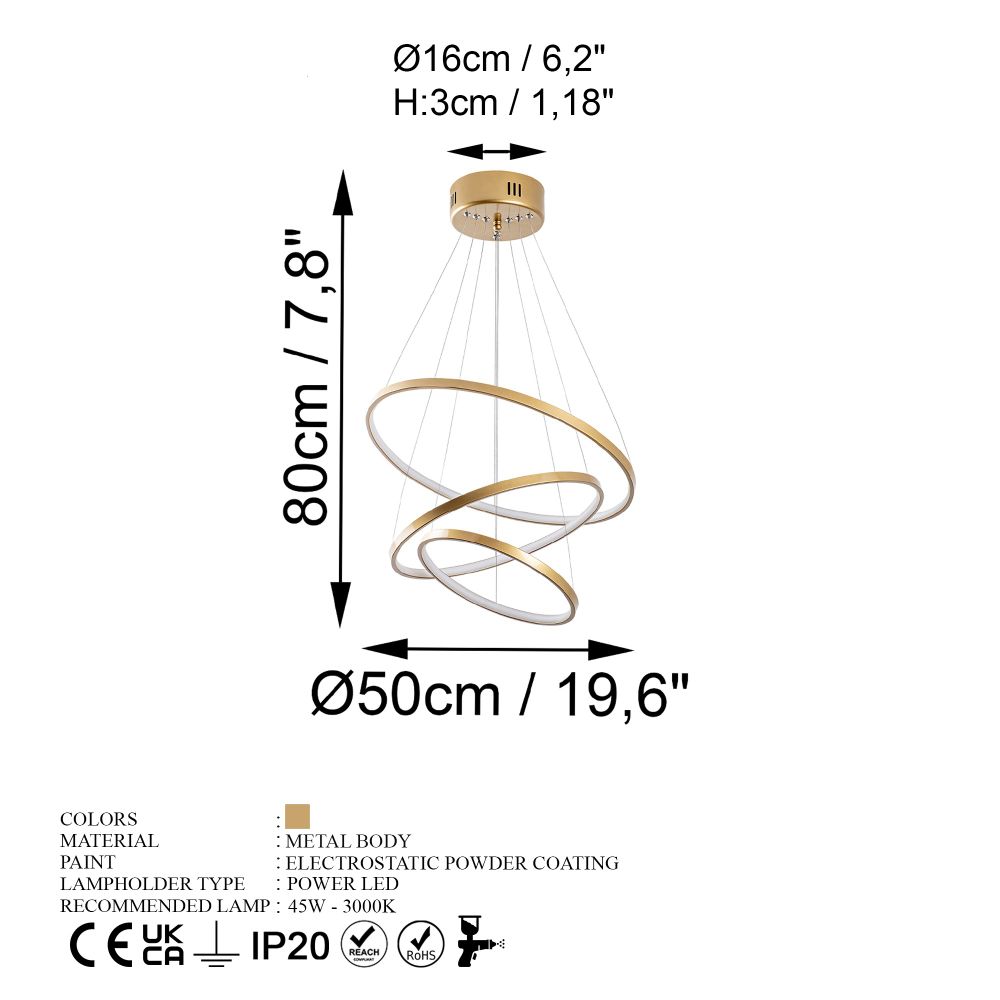Luster SIMIT-13700 u Zlatnoj Boji slika 9