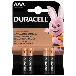 Duracell Baterija alkalna, AAA, 1,5 V, blister 4 kom. - Mignon AAA B4