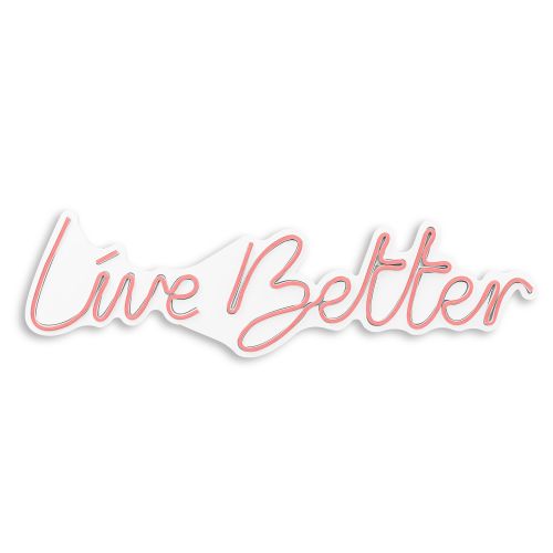 Wallity Zidna LED dekoracija, Live Better - Pink slika 6