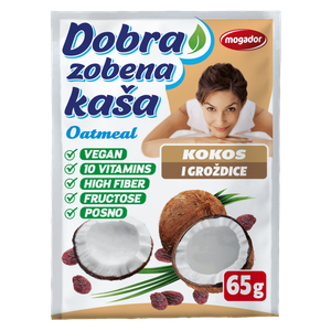 Dobra zobena kaša 65g kokos - grožđice     