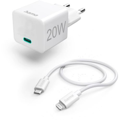 Punjač set HAMA za Iphone, 20W, 1m, bijeli slika 1