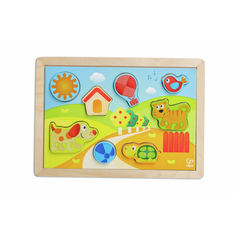 Hape Drvena dvostrana slagalica Sunny Valley Puzzle slika 3