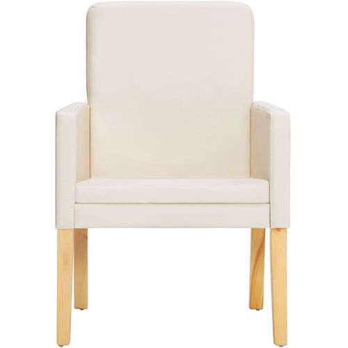 Blagovaonske stolice od umjetne kože 2 kom krem slika 35