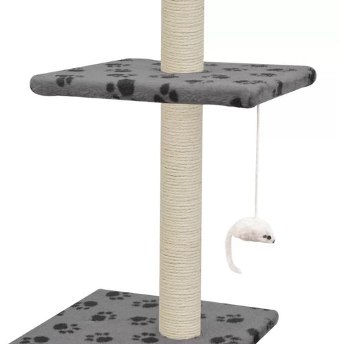 Penjalica za mačke sa stupovima za grebanje od sisala 260 cm siva s otiscima šapa slika 6