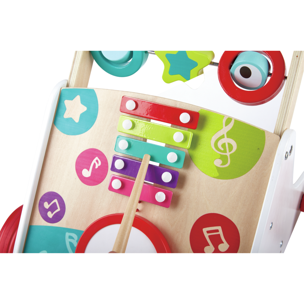 Hape Drvena muzička guralica Music Push Learning Walker E0383A slika 3