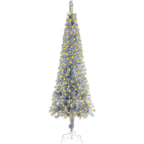 Usko božićno drvce s LED svjetlima 120 cm srebrno slika 14