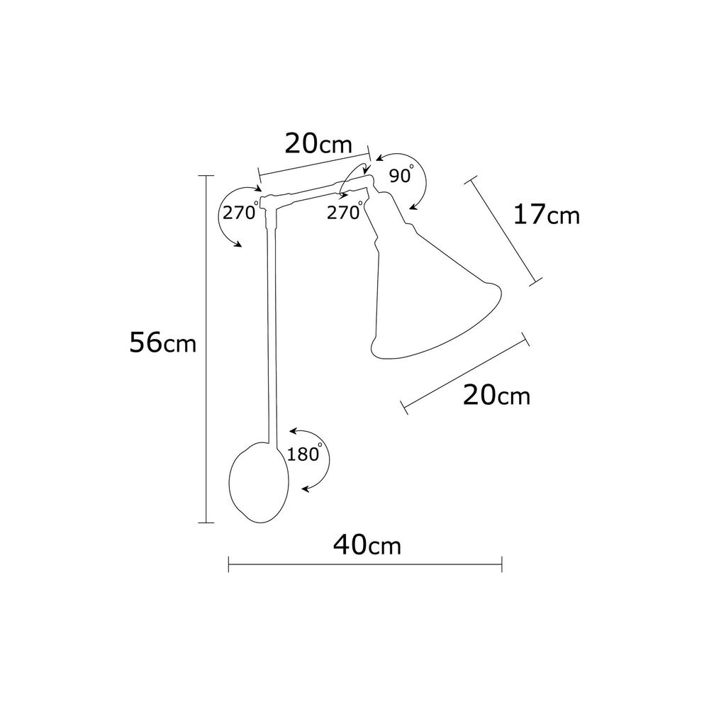 Berceste - N-682 Crna Zidna Lampa slika 3