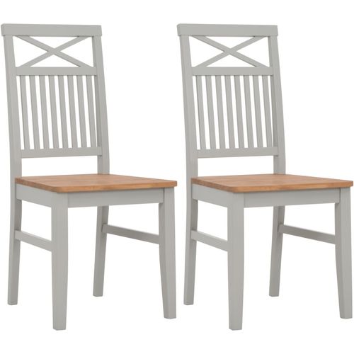 Blagovaonske stolice od hrastovine 2 kom sive slika 26