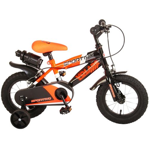 Volare Sportivo dječji bicikl 12" s dvije ručne kočnice crno-narančasti slika 2