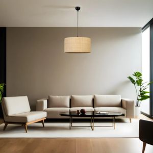 Elegantni Rattan Avize sa Hasır Abajurima - Zlatno Crna Bež