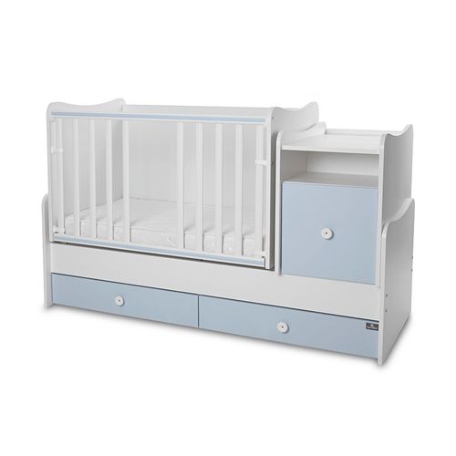 LORELLI TREND PLUS Modularni krevetić 4in1 s Mehanizmom Ljuljanja White/Baby Blue slika 4