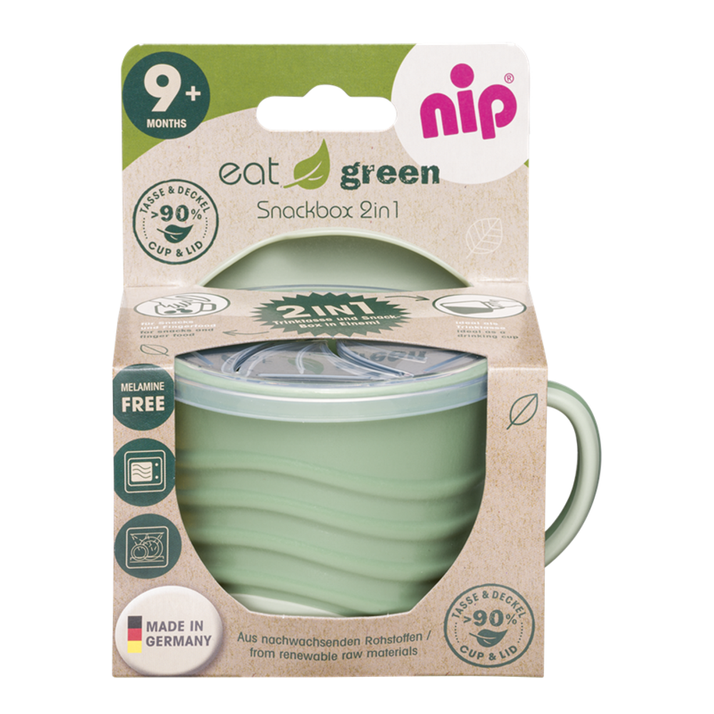 nip® Eat Green Šolja Snackbox 2U1 250ml, Zelena slika 4