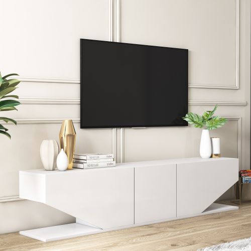 Hanah Home TV Stalak Diamond White slika 2