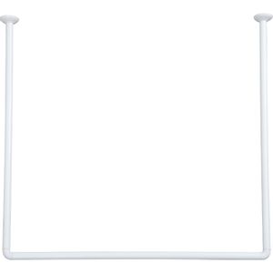 TENDANCE DRŽAČ ZAVJESE ZA KADU KUTNI 80X80X80 CM ALUMINIJ, BIJELI