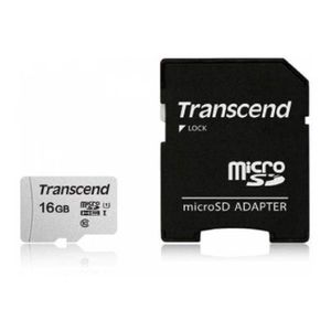 Transcend TS16GUSD300S-A Micro SD 16 GB, Class 10 U1, Read up to 95MB/s with adapter