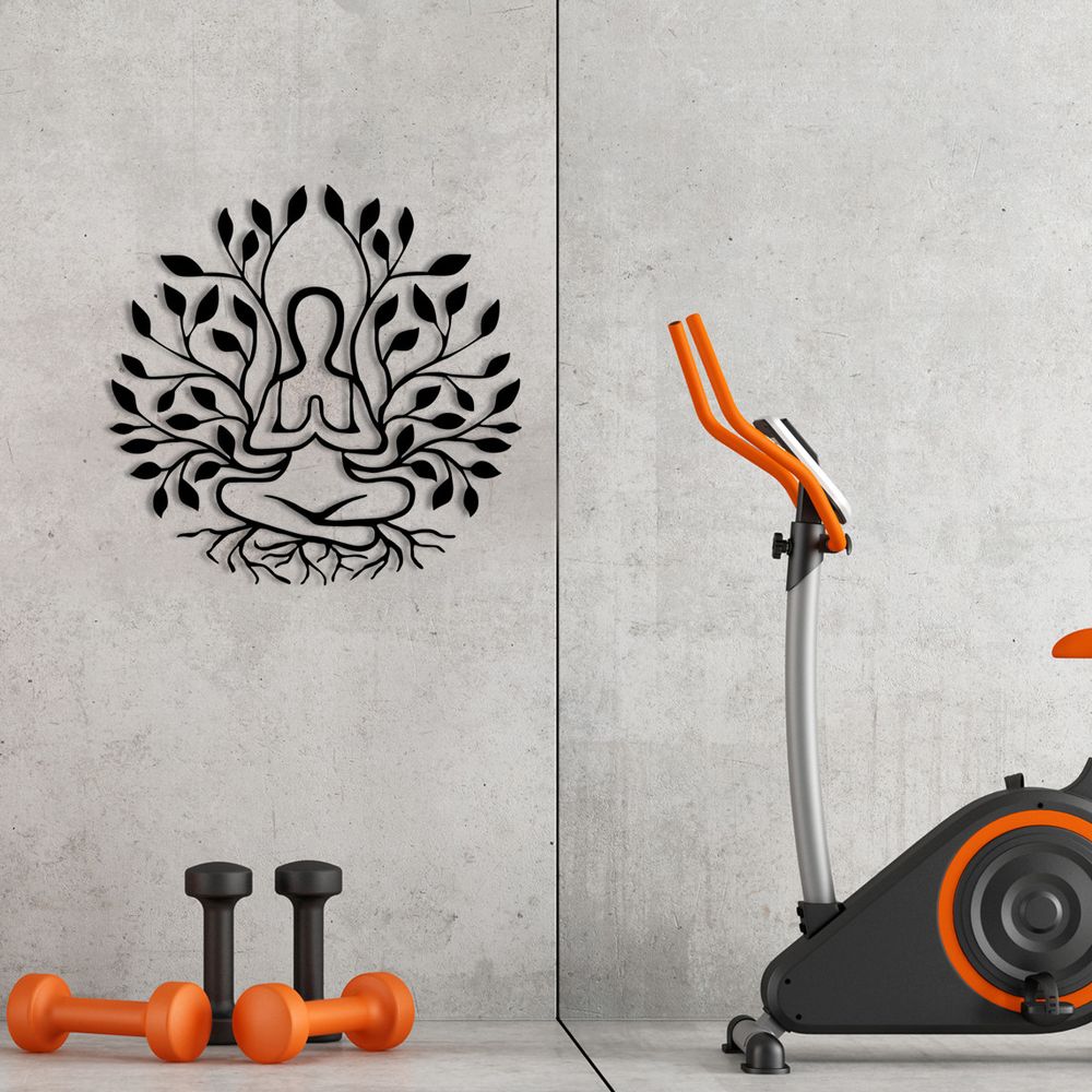 Dekorativni Metalni Zidni Ukras - Yoga Black slika 1