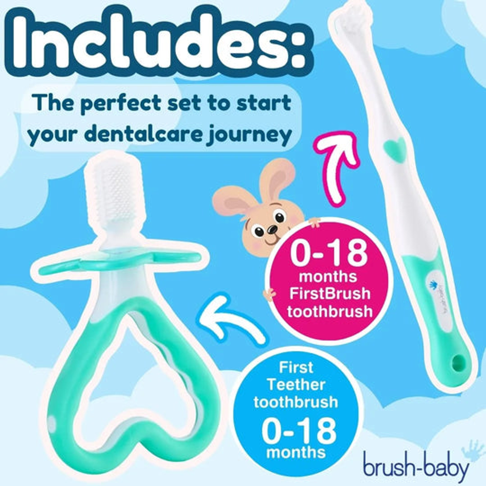 Brush-Baby Set za oralnu njegu beba First Brush & Teether slika 4