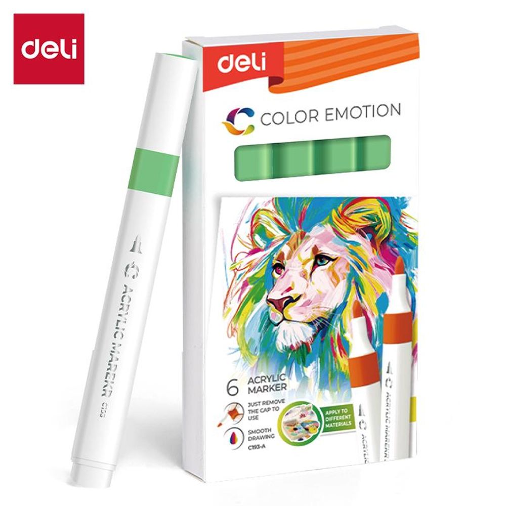 AKRILNI MARKER DELI JARKO ZELENI COLOR EMOTION EC193A-Bright Green 47 slika 1