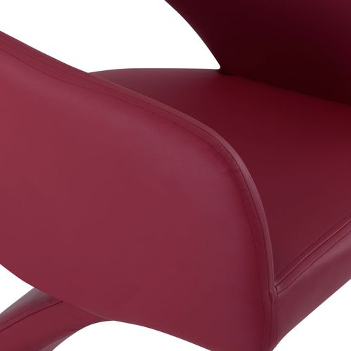Blagovaonske stolice od umjetne kože 6 kom crvena boja vina slika 18
