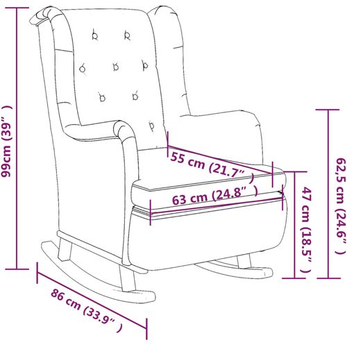 Fotelja s nogama za ljuljanje od kaučukovca tamnosiva baršun slika 16