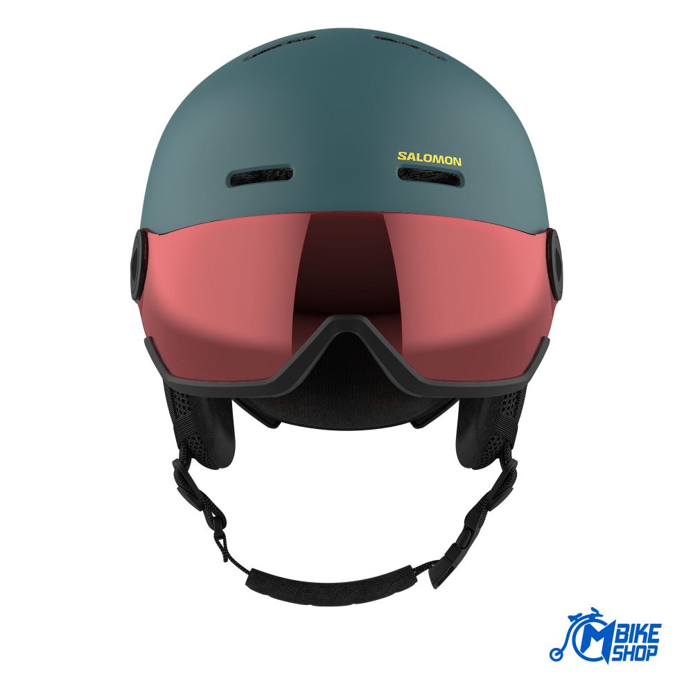 Salomon Dječija kaciga za skijanje Orka Visor, North Atlantic/Universal FLS RED slika 1