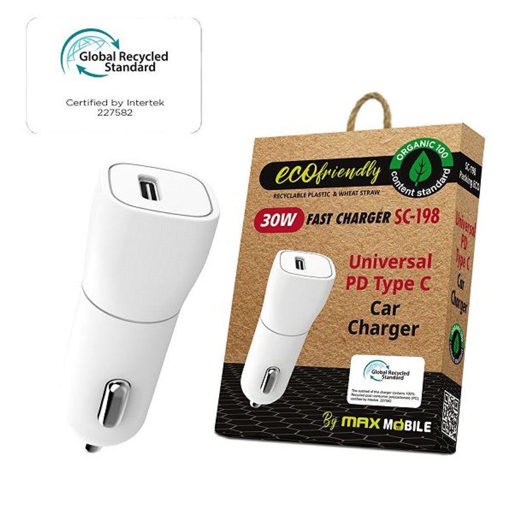 MAXMOBILE AUTO ADAPTER PD FAST CHARGE TYPE C, SC-198 30W, GRS, ECO slika 1