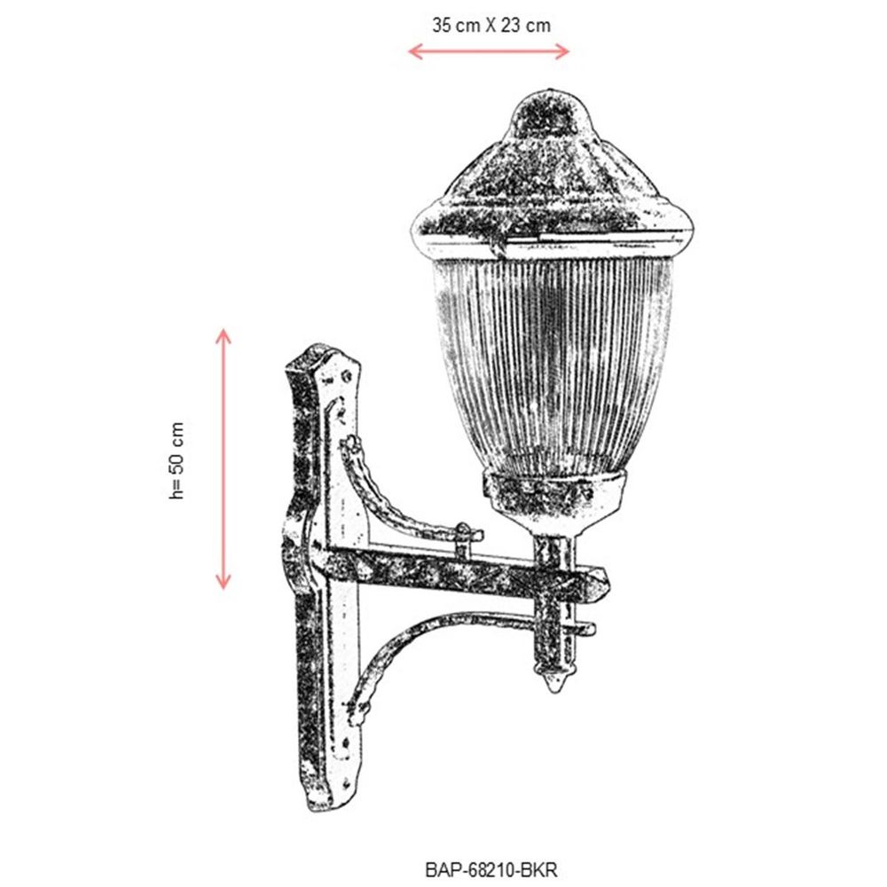 BAP-68210-BKR Smeđa Spoljašnja Zidna Lampa slika 3