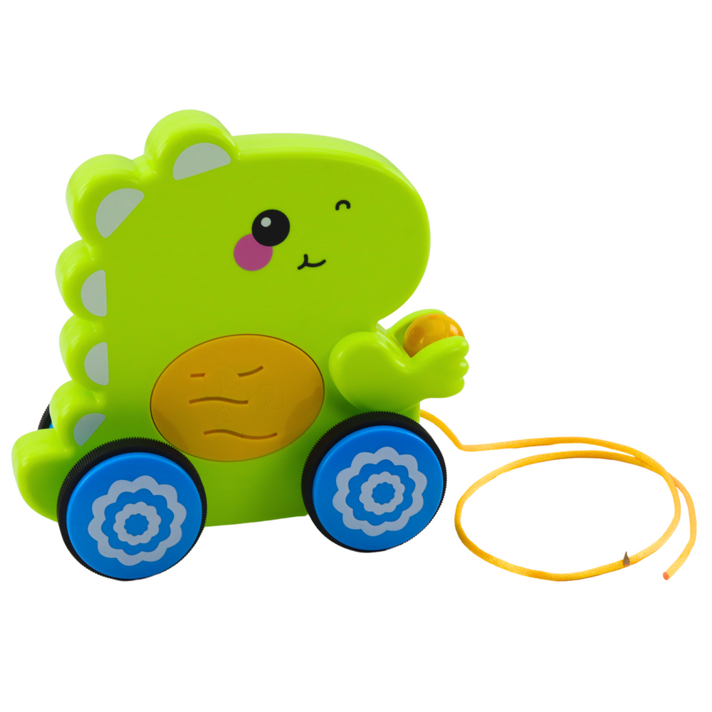 Beba dinosaur igračka za povlačenje zvuči kao zveckanje zeleno slika 3