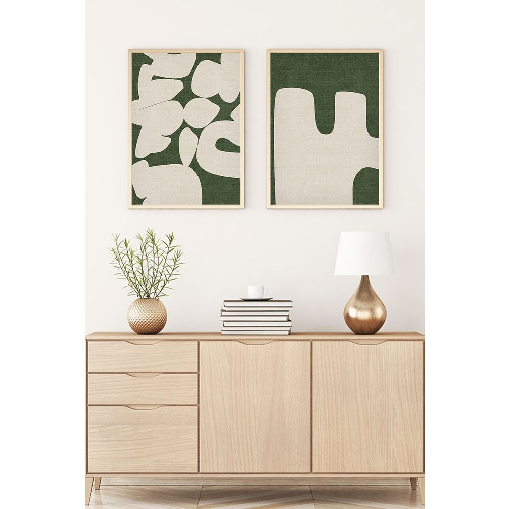 Dekorativna Slika Huhu202 - 50 x 70 Multicolor u Okviru od MDF-a (2 Komada) slika 4