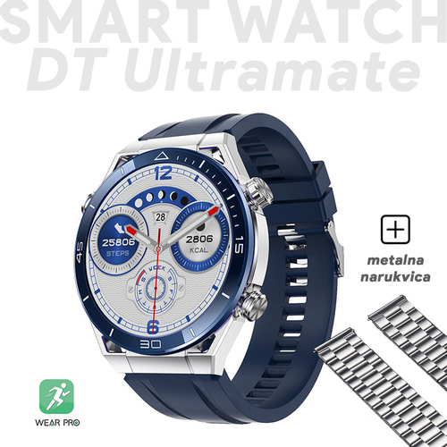 Smart Watch DT Ultramate plavi (metalna+silikonska narukvica) slika 1