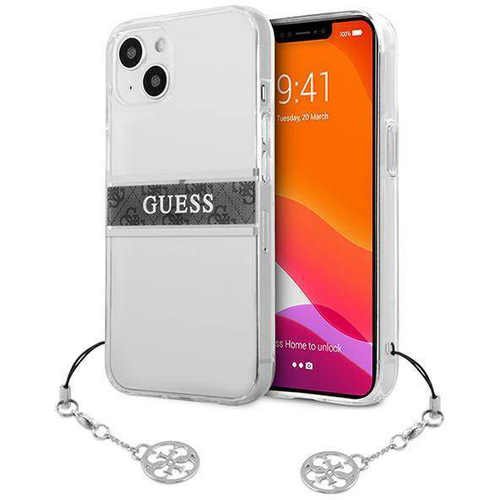 Maska Guess 4G Stripe Charm za iPhone 13 6.1 siva (GUHCP13MKB4GGR) slika 1