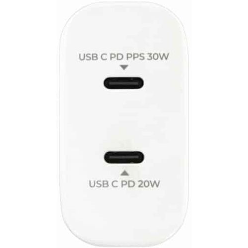 Prio 50W zidni punjač za brzo punjenje 30W PD PPS (USB C) + 20W PD (USB C) bijeli slika 1