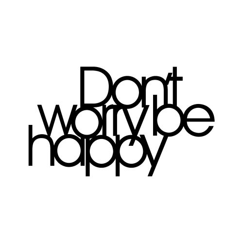 Wallity Metalna zidna dekoracija Dont Worry Be Happy - crna slika 2