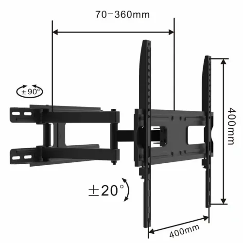 Linkom 32-55/max Nosač za TV vesa 400x400/45kg/zglobni slika 1