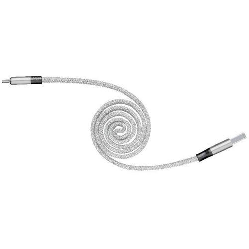 Cellularline USB 2.0 priključni kabel [1x muški konektor USB 2.0 tipa a - 1x muški konektor USB-C™] 1.00 m siva oplaštenje od tekstila slika 3