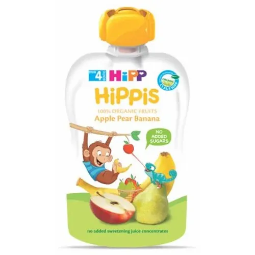 Hipp voćni užitak pouch  jabuka kruška i banana 90g  4M+ slika 1