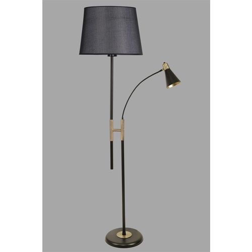 Forza Siyah Lambader Pramit Hasır Siyah Abajurlu Black Floor Lamp slika 3