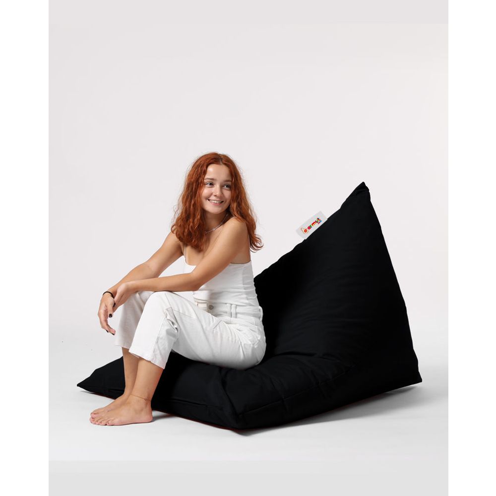 Piramidalni Veliki Pouf Ležaljka - Crni Vrt Bean Bag slika 8