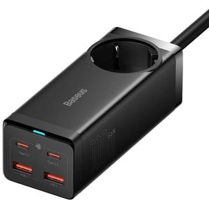 Baseus produžna utičnica/kp gan3 pro desk 2x usb-a/2x usb-c + kabel c-c 100w black