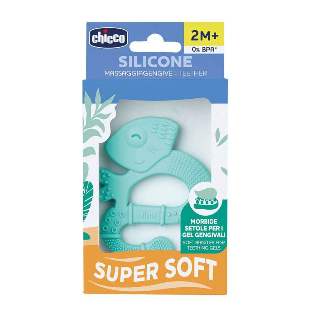 Chicco Silikonska glodalica za zube Super Soft Iguana 2m+, Plava slika 1