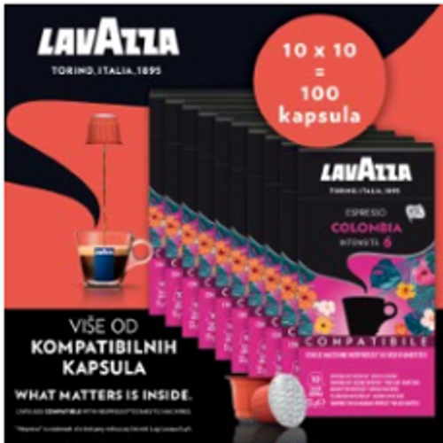 Lavazza nespresso kompatibilne kapsule 100 kom(10x10) XXL  Colombia, 100% Arabica slika 3