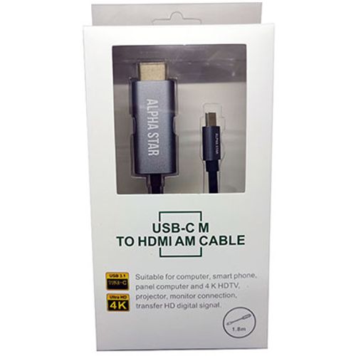 Alpha Star Kabl USB Tip-C HDMi 4K 1,2m,blister slika 2