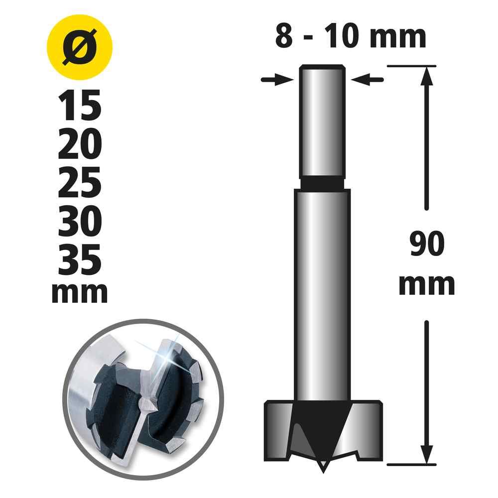 Wolfcraft Set Glodala Forstner fi 15, 20, 25, 30, 35mm / 5 dijelni - 1002000 slika 2
