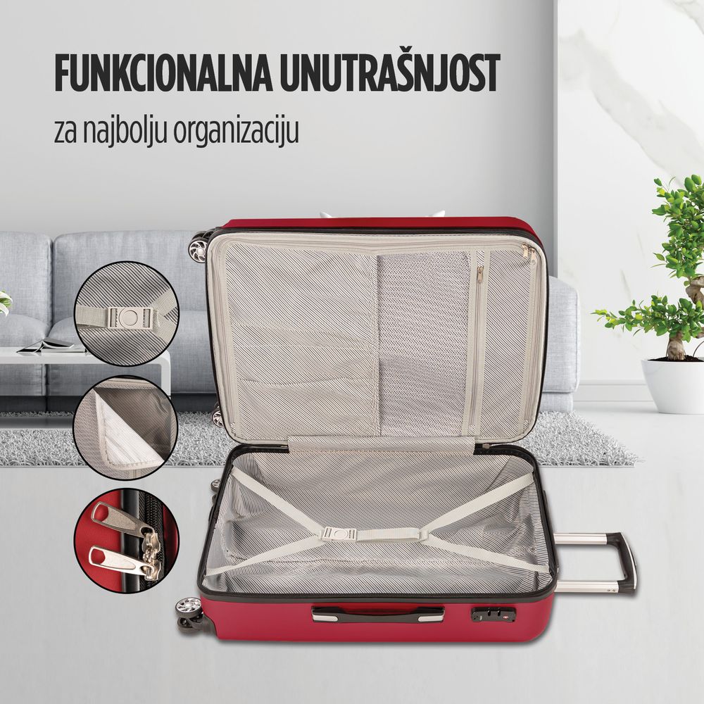 Scandinavia kofer 60 l / 67 cm, Carbon serija, crveni slika 15