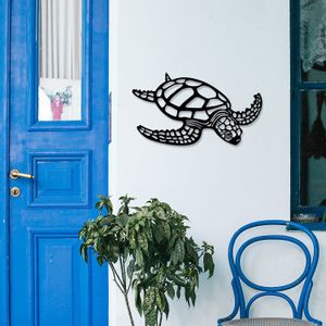 Caretta Caretta Crni Dekorativni Metalni Zidni Ukras