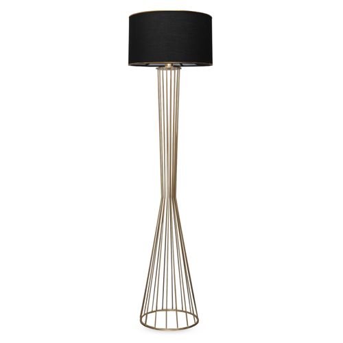 Opviq Podna lampa FLOOR crno- zlatno, metal- platno, 21 x 38 cm, visina 155 cm, E27 60 W, AYD-3078 slika 1