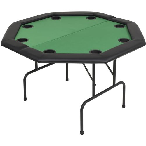 Sklopivi dvodijelni stol za poker za 8 igrača osmerokutni zeleni slika 30